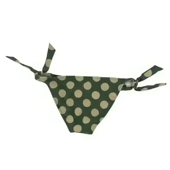 Xhilaration Womens Olive Polka Dot Cheeky Side Tie Bikini Bottom Size Small - Picture 4 of 5